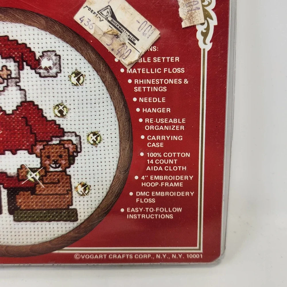 Vogart 2921D Christmas Dazzler Cross Stitch Kit Sampler Santa Clause Rhinestones